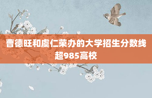 曹德旺和虞仁荣办的大学招生分数线超985高校
