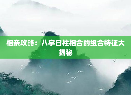 相亲攻略：八字日柱相合的组合特征大揭秘