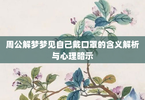周公解梦梦见自己戴口罩的含义解析与心理暗示