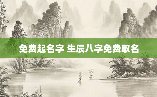 免费起名字 生辰八字免费取名