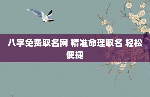 八字免费取名网 精准命理取名 轻松便捷