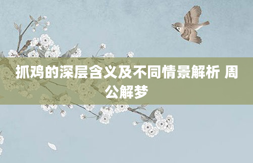 抓鸡的深层含义及不同情景解析 周公解梦