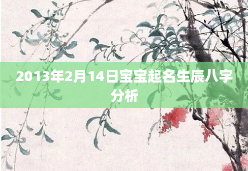 2013年2月14日宝宝起名生辰八字分析