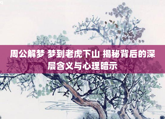周公解梦 梦到老虎下山 揭秘背后的深层含义与心理暗示