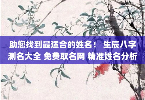 助您找到最适合的姓名！ 生辰八字测名大全 免费取名网 精准姓名分析