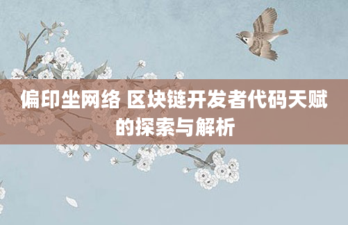 偏印坐网络 区块链开发者代码天赋的探索与解析