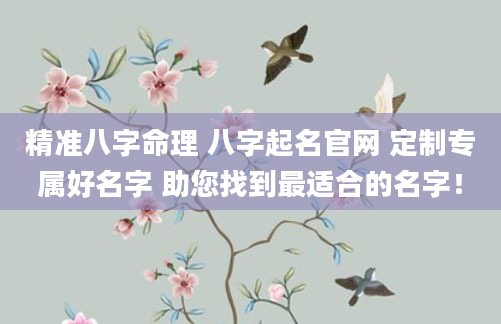 精准八字命理 八字起名官网 定制专属好名字 助您找到最适合的名字！