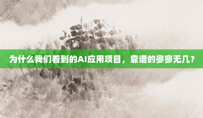 为什么我们看到的AI应用项目，靠谱的寥寥无几？