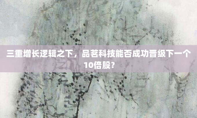三重增长逻辑之下，品茗科技能否成功晋级下一个10倍股？