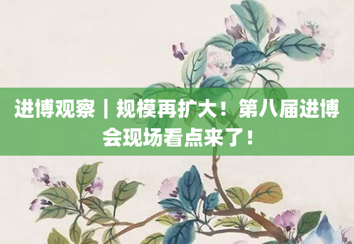 进博观察｜规模再扩大！第八届进博会现场看点来了！