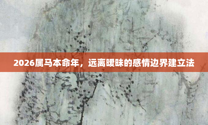2026属马本命年，远离暧昧的感情边界建立法