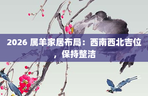 2026 属羊家居布局：西南西北吉位，保持整洁