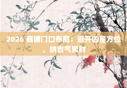 2026 商铺门口布局：避开凶星方位，纳吉气聚财