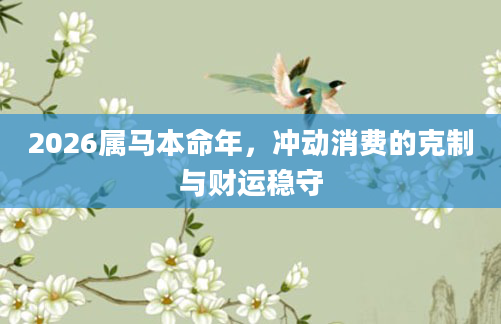 2026属马本命年，冲动消费的克制与财运稳守