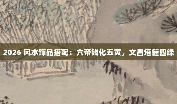 2026 风水饰品搭配：六帝钱化五黄，文昌塔催四绿