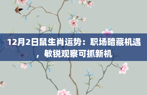 12月2日鼠生肖运势：职场暗藏机遇，敏锐观察可抓新机