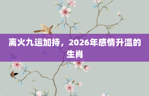 离火九运加持，2026年感情升温的生肖