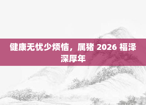 健康无忧少烦恼，属猪 2026 福泽深厚年