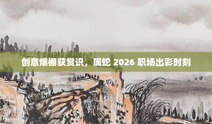 创意爆棚获赏识，属蛇 2026 职场出彩时刻