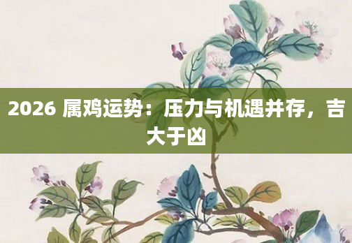 2026 属鸡运势：压力与机遇并存，吉大于凶