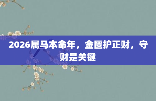 2026属马本命年，金匮护正财，守财是关键