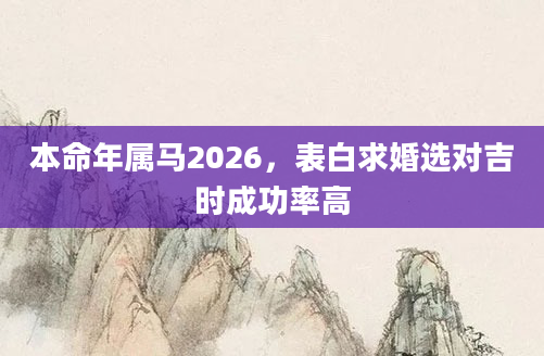 本命年属马2026，表白求婚选对吉时成功率高