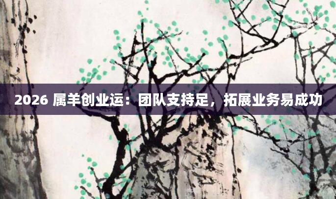 2026 属羊创业运：团队支持足，拓展业务易成功