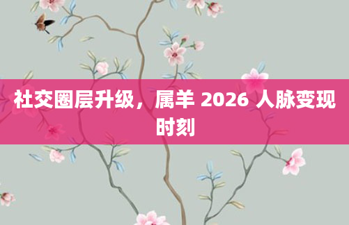 社交圈层升级，属羊 2026 人脉变现时刻
