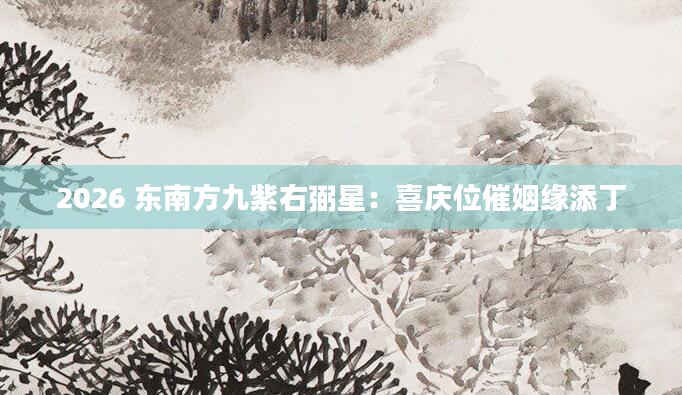 2026 东南方九紫右弼星：喜庆位催姻缘添丁