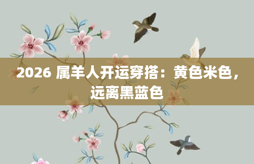 2026 属羊人开运穿搭：黄色米色，远离黑蓝色
