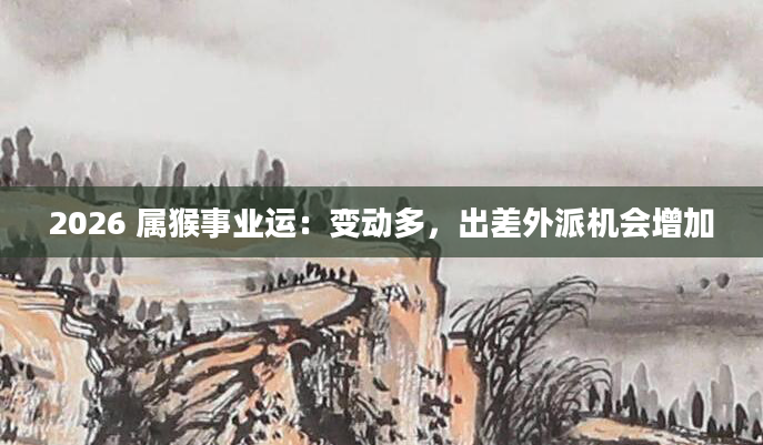 2026 属猴事业运：变动多，出差外派机会增加