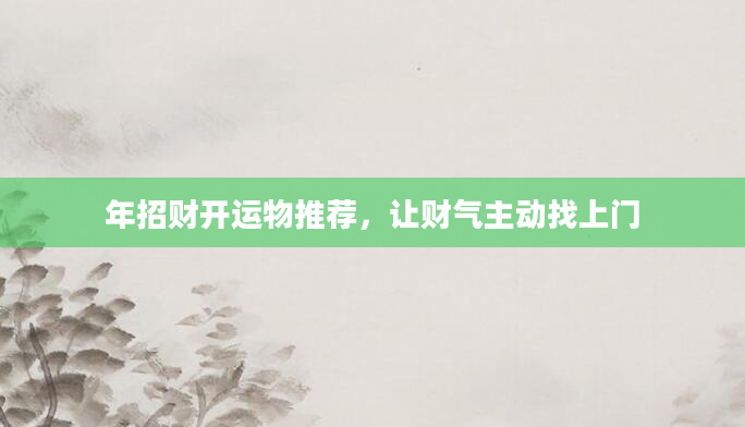 年招财开运物推荐，让财气主动找上门