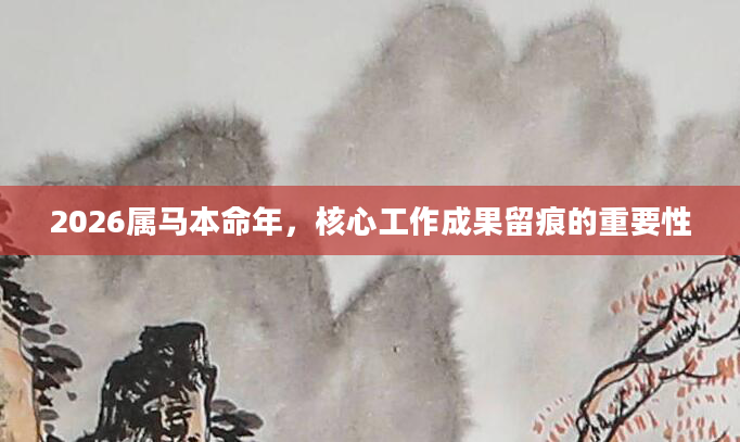 2026属马本命年，核心工作成果留痕的重要性