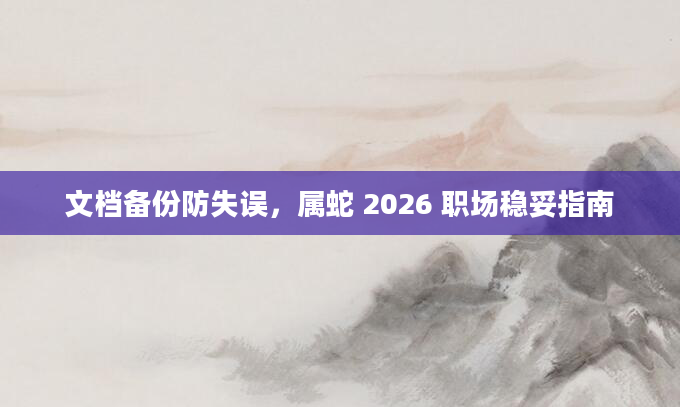 文档备份防失误，属蛇 2026 职场稳妥指南