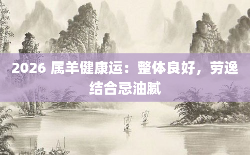 2026 属羊健康运：整体良好，劳逸结合忌油腻