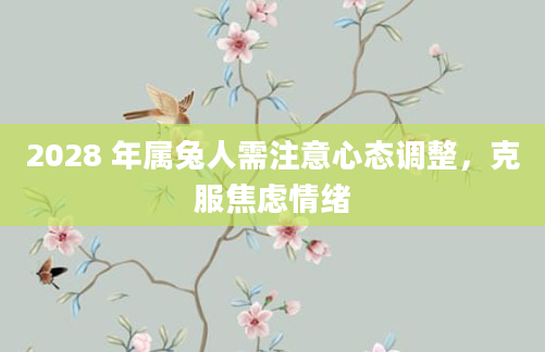 2028 年属兔人需注意心态调整，克服焦虑情绪