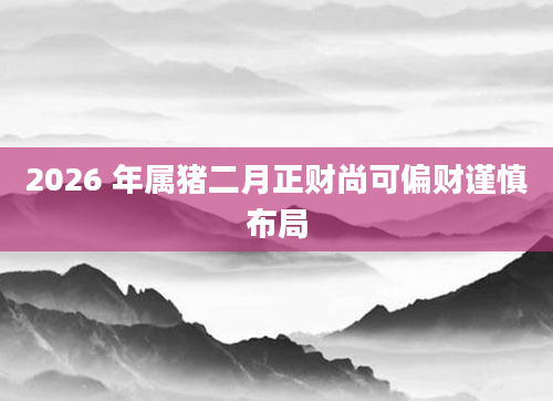 2026 年属猪二月正财尚可偏财谨慎布局