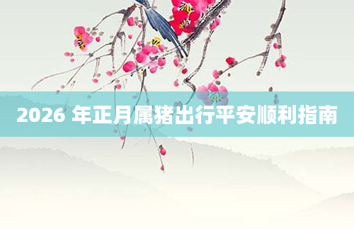 2026 年正月属猪出行平安顺利指南