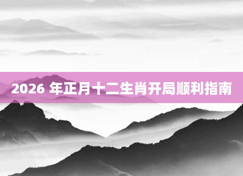 2026 年正月十二生肖开局顺利指南