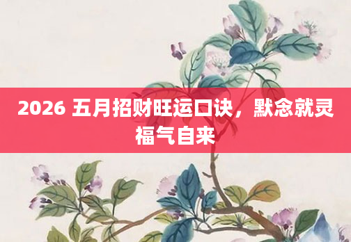2026 五月招财旺运口诀，默念就灵福气自来
