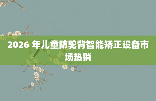 2026 年儿童防驼背智能矫正设备市场热销