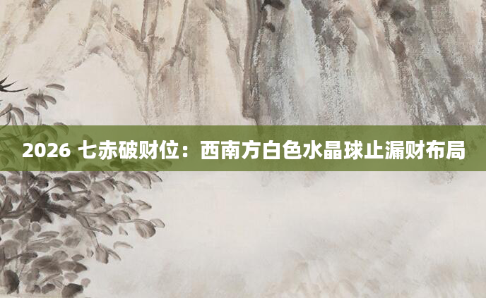 2026 七赤破财位：西南方白色水晶球止漏财布局