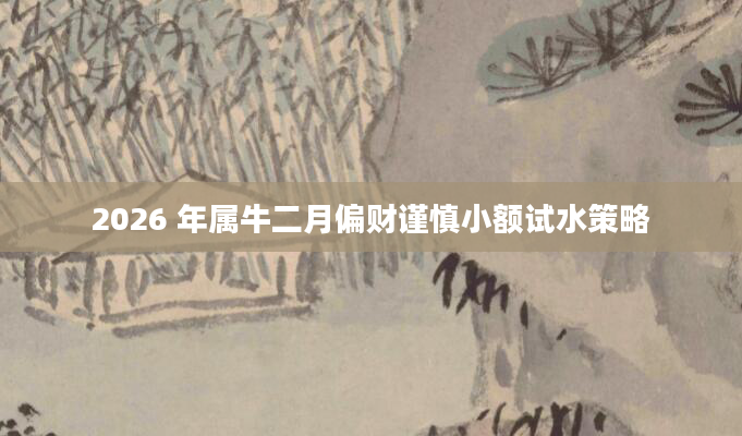 2026 年属牛二月偏财谨慎小额试水策略