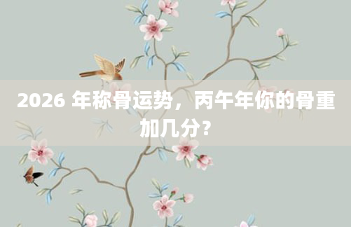 2026 年称骨运势，丙午年你的骨重加几分？