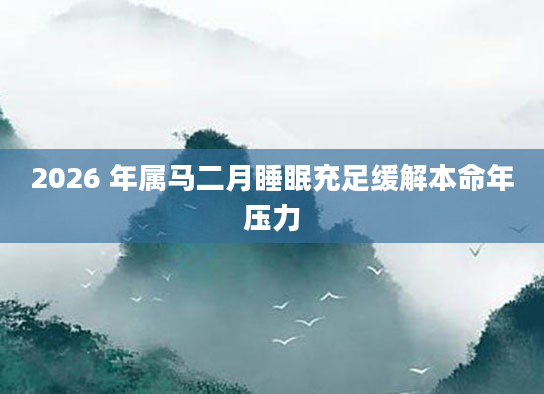 2026 年属马二月睡眠充足缓解本命年压力