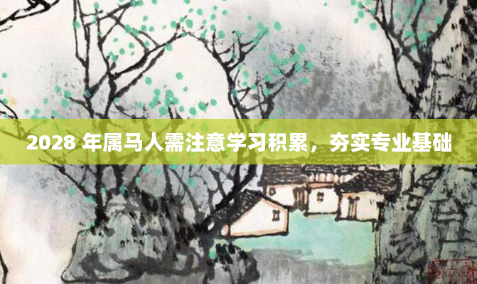 2028 年属马人需注意学习积累，夯实专业基础