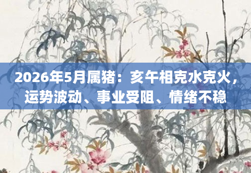 2026年5月属猪：亥午相克水克火，运势波动、事业受阻、情绪不稳
