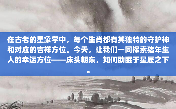 在古老的星象学中，每个生肖都有其独特的守护神和对应的吉祥方位。今天，让我们一同探索猪年生人的幸运方位——床头朝东，如何助眠于星辰之下。