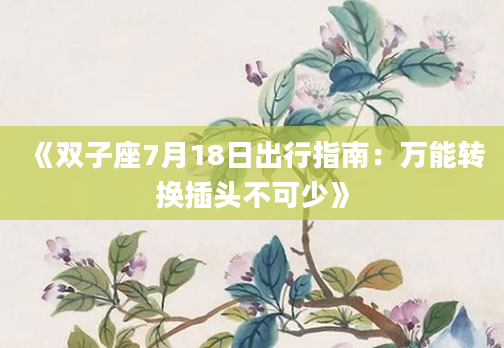 《双子座7月18日出行指南：万能转换插头不可少》