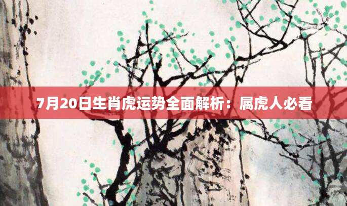 7月20日生肖虎运势全面解析：属虎人必看
